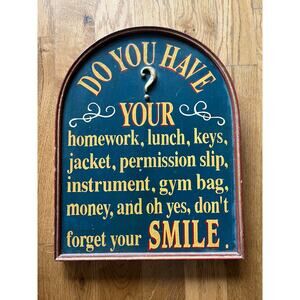 Tavern Style Family Kids School Reminder List Home Mudroom Decor To Do Checklist